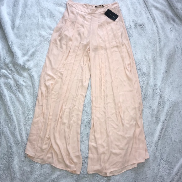 Signature Pants - High Waisted Blush Wide Leg Pants